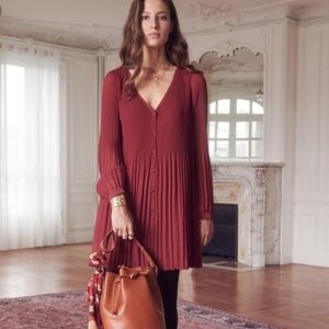 SEZANE Louisette Berry/Burgundy Swing Dress, Size 36/Small!